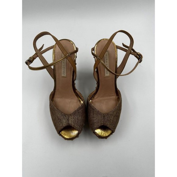 Pura Lopez Size 36 Studded Heeled Sandals Pumps Platform Wooden Chunky Heel Shoe - Picture 2 of 8